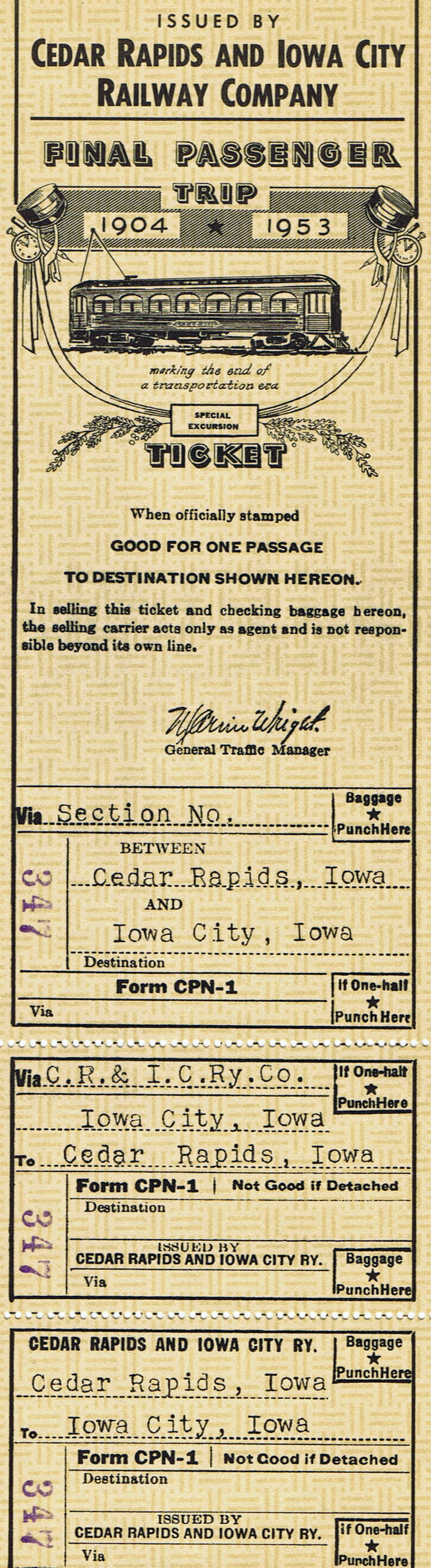 Ticket from last passenger ride