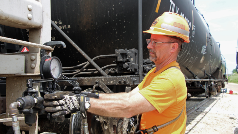 CRANDIC employee at work on train