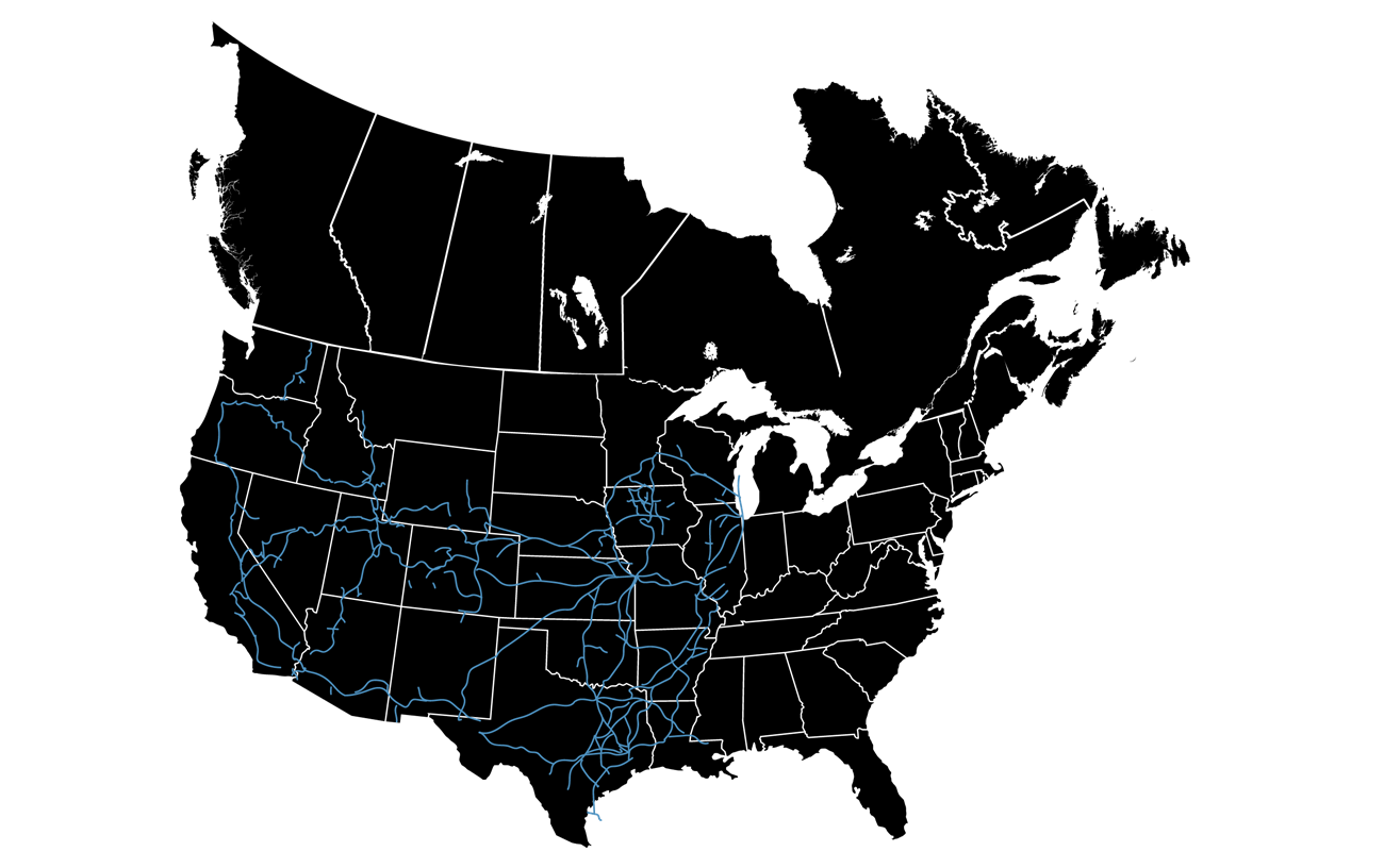 map of Union Pacific rail lines